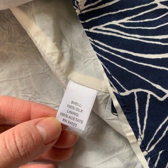 BANANA REPUBLIC 100% SILK FLORAL BLUE DRESS - Picture 6 of 9